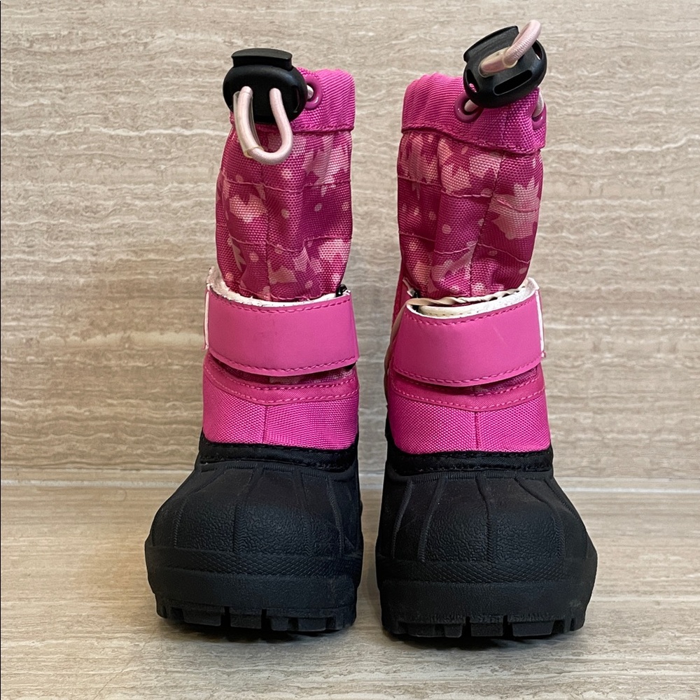 COLUMBIA UEC Girls' Pink Snow Boots Waterproof Black Rubber Sole Size 4 - Picture 3 of 11
